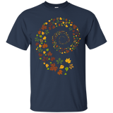 Whirlwind of Autumn Leaves T Shirt Spiral of Fall Colors_Black