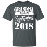 Grandma Again September 2018 T-shirt Lovely Mom Gift_black
