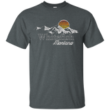 Retro Whitefish Montana Mountain T-shirt_Black