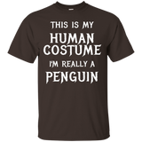 Penguin Halloween Costume Shirt Easy Funny for Kids Adults_Black