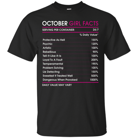 October Girl Facts T-shirt Libra Zodiac Sign_Black