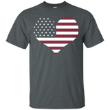 American Heart Flag July 4th Patriotic T-shirt_black