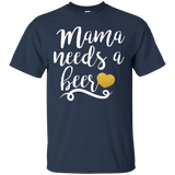 Women's Mama Needs A Beer Funny T-Shirt_Black