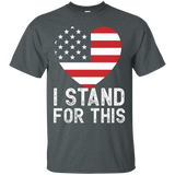 I Stand For This I Don't Kneel Heart Love American Flag Tee_black