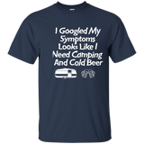 I Googled My Symptoms Funny Camping And Beer T-shirt_navy=