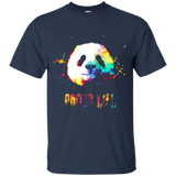 Panda Bear Life Rainbow Watercolor Bright Splatter Shirt_Black