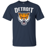 Tiger Mascot With Distressed Detroit Graphic T-Shirt_Black