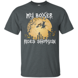 Halloween Costumes Boxer Dog Shirt - My Boxer Rides Shotgun_black=