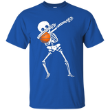 Halloween Dabbing Skeleton Basketball Tshirt Funny Dab Dance_black