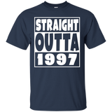 Straight Outta 1997 Funny 20th Birthday Party T-Shirt_Black