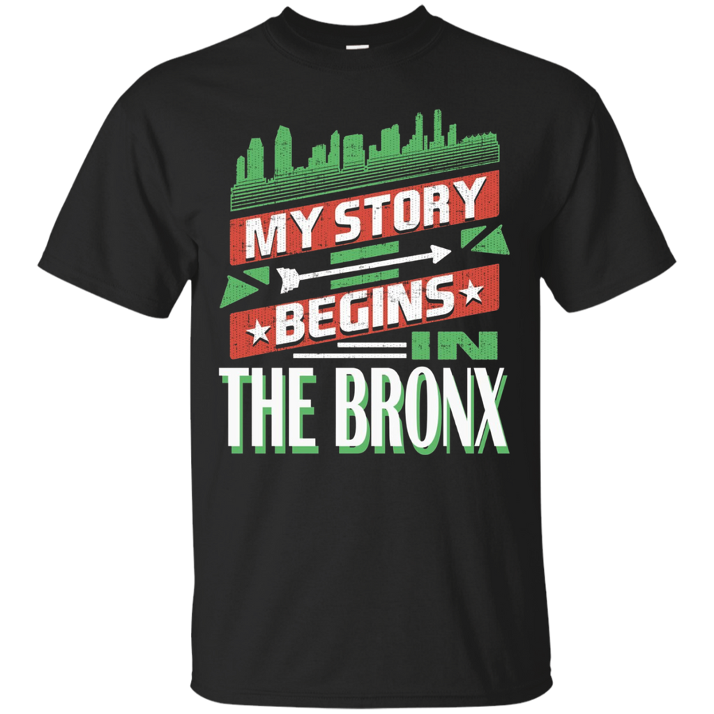 My Story Begins in The Bronx New York T Shirt_Black