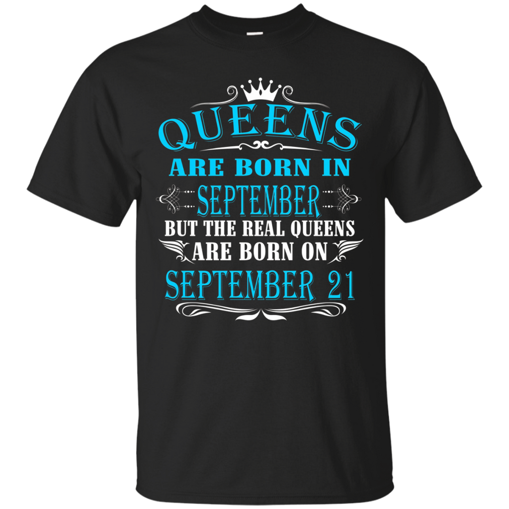 Queens Are Born In September 21 T-Shirt_Black
