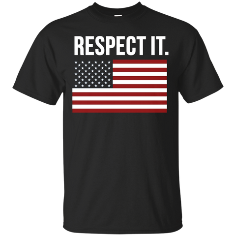 American Pride National Anthem Usa Flag Respect It T-shirt_black