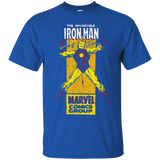 The Invincible Iron Man Retro Comic Side Panel Stamp T-Shirt_Black