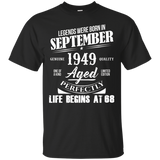 September 1949 68th Birthday Gifts 68 years old Bday Tee_Black