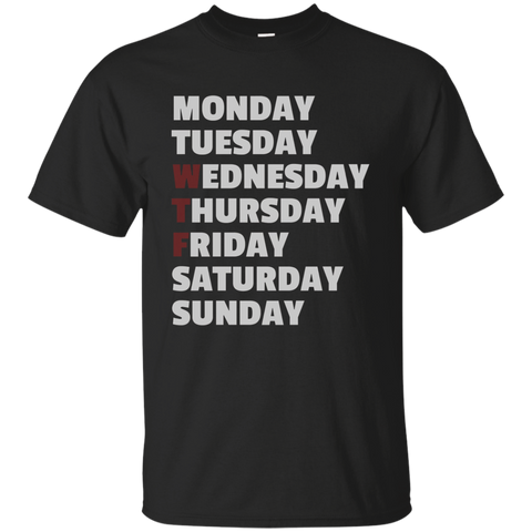 Mtwtfss - Funny Wtf Days Of The Week T-shirt - Grey And Red_black=