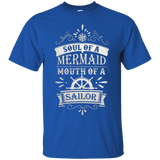 Womens Soul Of A Mermaid Mouth Of A Sailor T-shirt_Black