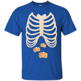 Pancakes Fans Lovers Tshirt Halloween Skeleton Rib Cage Xray_Black