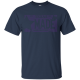 Texas Made Lone Star License Plate T-Shirt- Screw Purple_Black