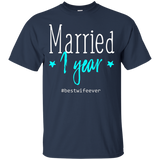 First Wedding Anniversary Gifts For Couples Wife Bride Tee_black=