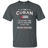 I'm Cuban Assume I'm Never Wrong T-shirt - Cuba Flag Tee