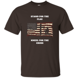 Stand For The Flag, Kneel For The Cross T-shirt Gift_black=