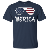 Merica Sunglasses T-Shirt Patriotic Fourth of July Gift_Black