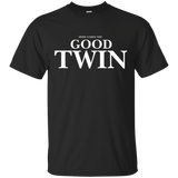 Here Comes The Good Twin T-shirt Funny Twin Tee, Funny Twins_black=