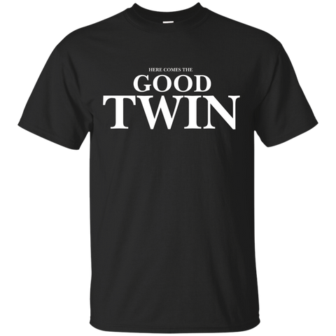 Here Comes The Good Twin T-shirt Funny Twin Tee, Funny Twins_black=