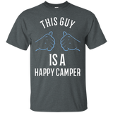 Blue Guy Happy Camper Camping Dad T-shirt_black=