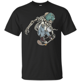 Skeleton Skater Skull Skateboard T-Shirt Tee Shirt_Black