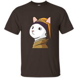 Cat With The Pearl Earring Funny Portrait History Tronie Tee_asphalt