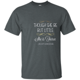 Though She Be But Little She Is Fierce Shakespeare T Shirt_Navy