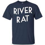 River Rat T-Shirt Kayaking Rafting Tee_Black