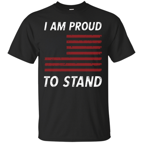 I Am Proud To Stand I Don't Kneel Flag Tee_black