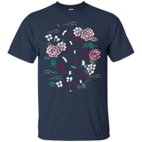 Japanese Embroidery Styled Tshirt - Vintage Snakes And Roses