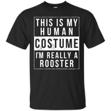 Rooster Halloween Costume Shirt Funny Easy for Kids Adults_Black