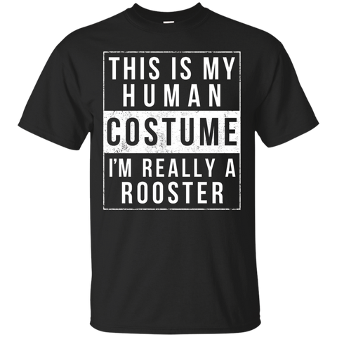 Rooster Halloween Costume Shirt Funny Easy for Kids Adults_Black
