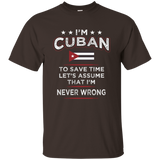 I'm Cuban Assume I'm Never Wrong T-shirt - Cuba Flag Tee