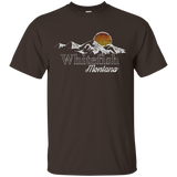 Retro Whitefish Montana Mountain T-shirt_Black