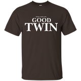 Here Comes The Good Twin T-shirt Funny Twin Tee, Funny Twins_black=