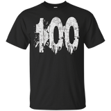 #100 Distressed Grungy Numbered T-shirt Printed Front & Back_black