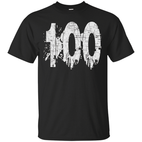 #100 Distressed Grungy Numbered T-shirt Printed Front & Back_black