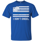 I Don't Kneel - Proud To Stand Anthem Thin Blue Line Tee_black