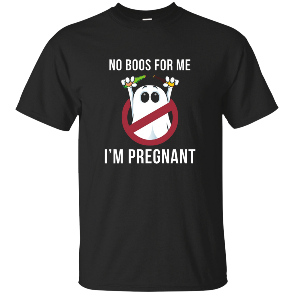 No Boos For Me I'm Pregnant T-Shirt Halloween Maternity_Black