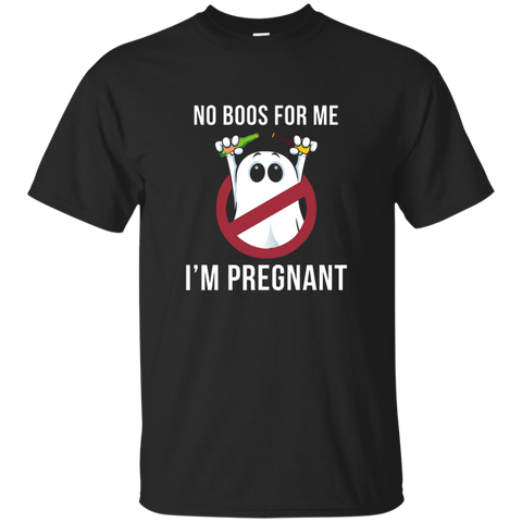 No Boos For Me I'm Pregnant T-Shirt Halloween Maternity_Black