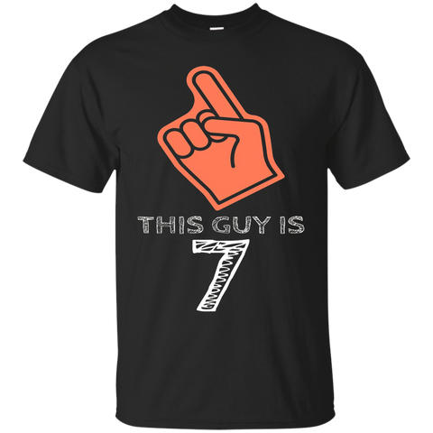 This Guy Is 7 Years Old 7th Birthday Boys Gift Dude T-Shirt_Black