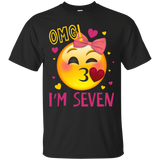 OMG I'm Seven T-shirt 7th Of Birthday Girl Born in 2010_Black