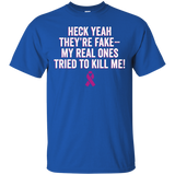 My Real Ones Tried to Kill Me! Pink Breast Cancer Survivor T_Black