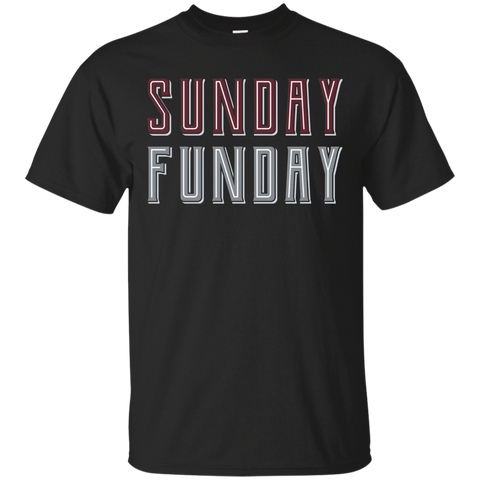 Sunday Funday Red and Gray Football Party T-Shirt_Black